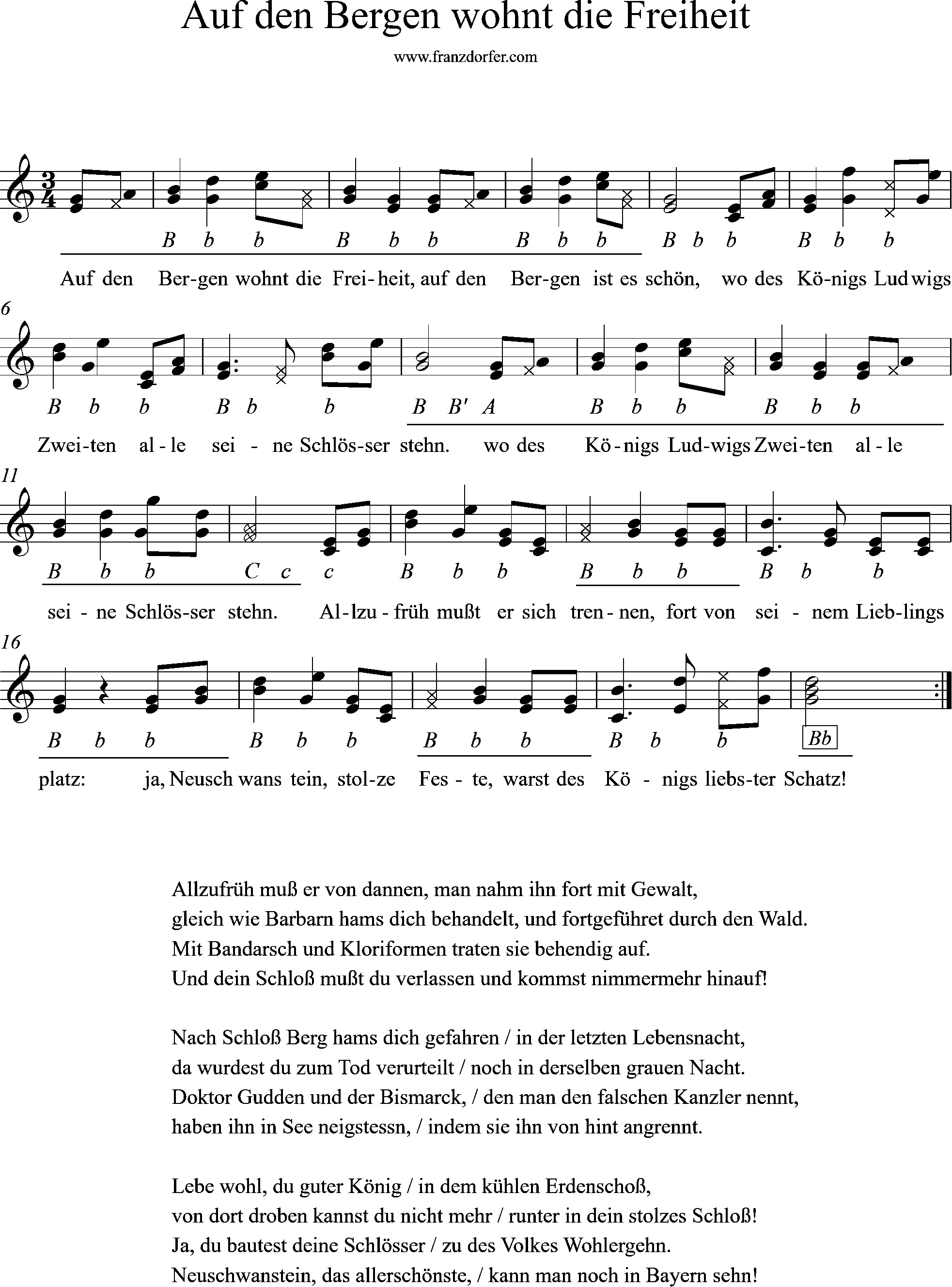 griffschrift, Auf den Bergen wohnt die Freiheit